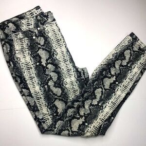Tinseltown 7 Snakeskin Print Jeans – High Rise Stretch Skinny